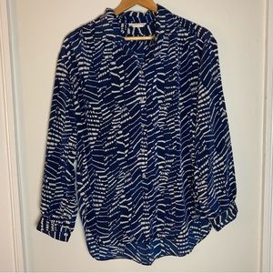 Vintage 70s 80s Disco Polyester Button Front Shirt Women Size Medium, Maygene